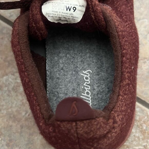Allbirds Wool Runners Rust Brown Slip On Lace up Comfort Sneaker 9 Like New - Picture 12 of 12